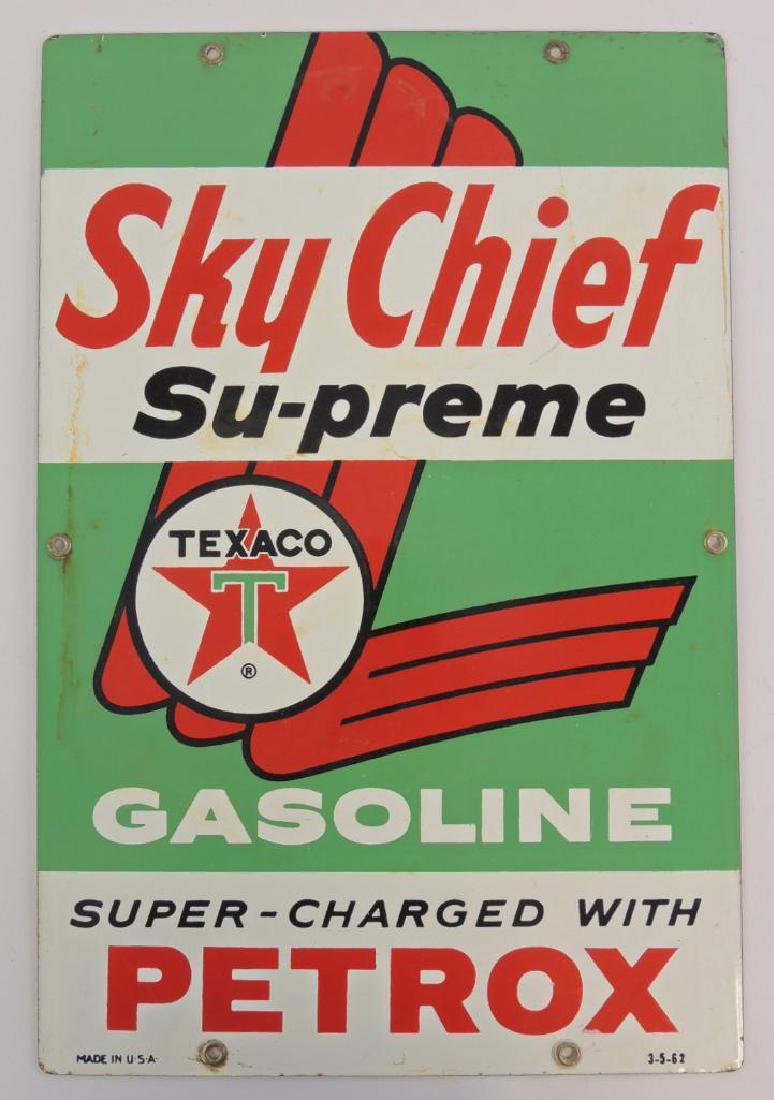 Vintage Texaco Sky Chief Su-preme Gasoline Porcelain (1 of 2)