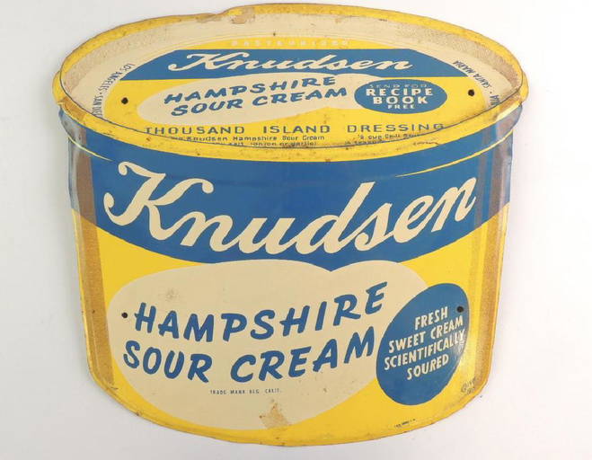 Vintage Knudsen Hampshire Sour Cream Embossed