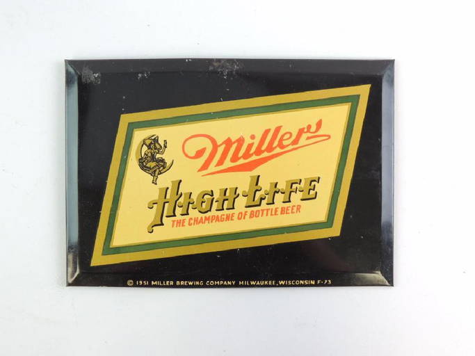 Vintage 1951 Miller High Life Advertising Beer Sign