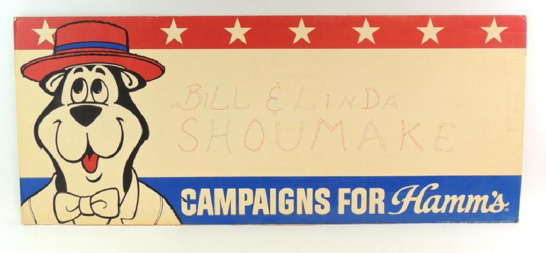 Vintage Hamm's Beer "Campaigns For Hamm's" Advertising: 40"x16 1/2"