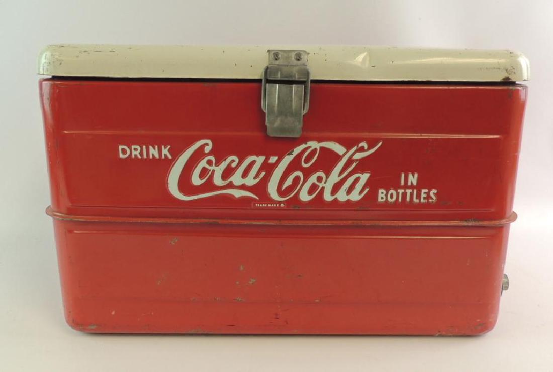 Vintage Coca-Cola Advertising Metal Cooler: 20"x11"x12 1/2"
