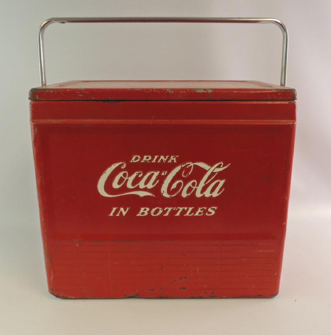 Vintage Coca-Cola Advertising Metal Cooler: 20"x21"x12 1/2"