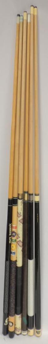 Group of 6 Advertising Pool Cue Sticks (1 of 2)