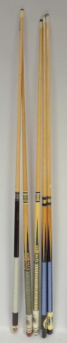 Group of 5 Miller Lite Advertising Pool Cue's (1 of 2)