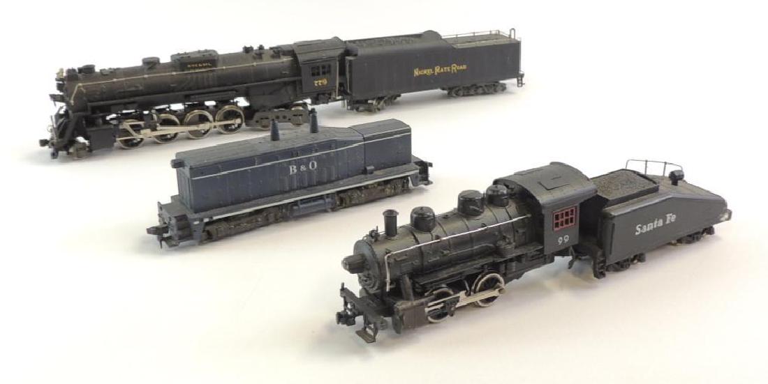 Group of 3 HO Scale Locomotives Featuring Sante Fe and: Features Rivorossi and Mantu, Used Condition