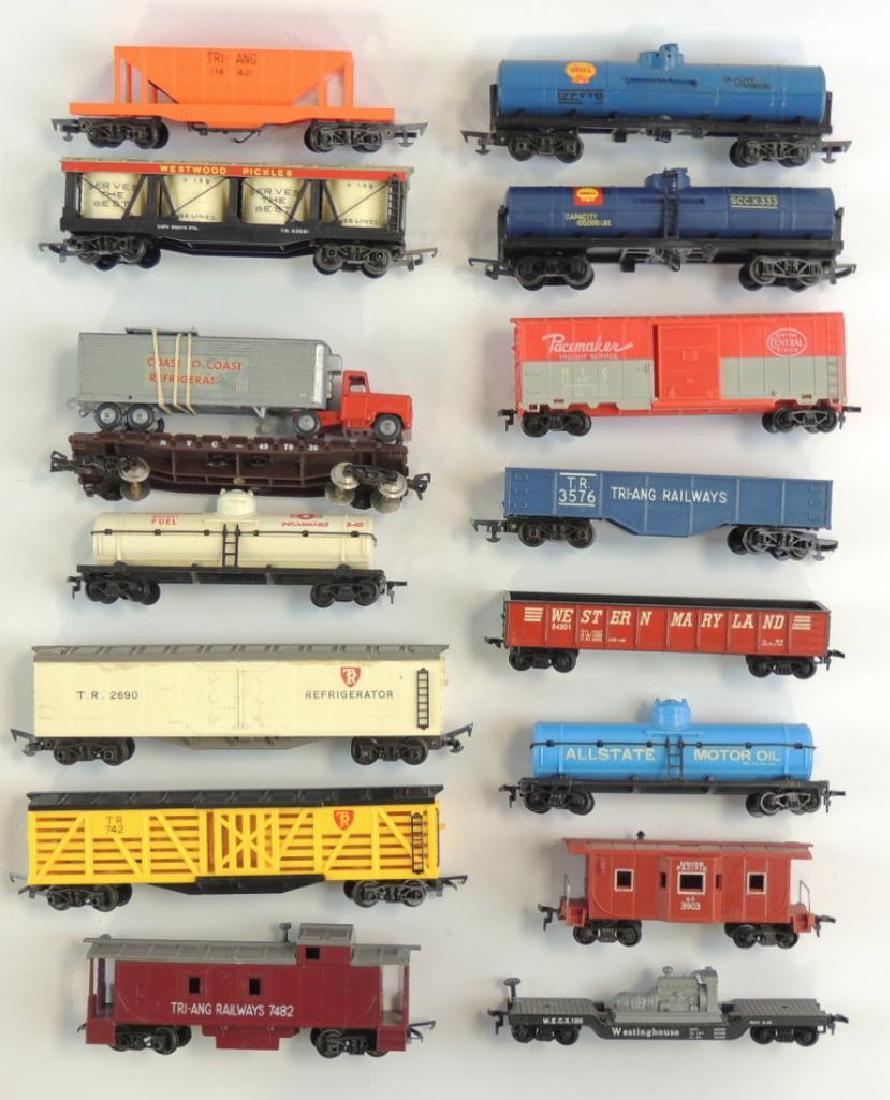 Group of 15 Marx and Tri-Ang HO Scale Train Box Cars: Featuring Pacemaker, Westwood Pickles, Refrigerator, and More. Circa 1960s
