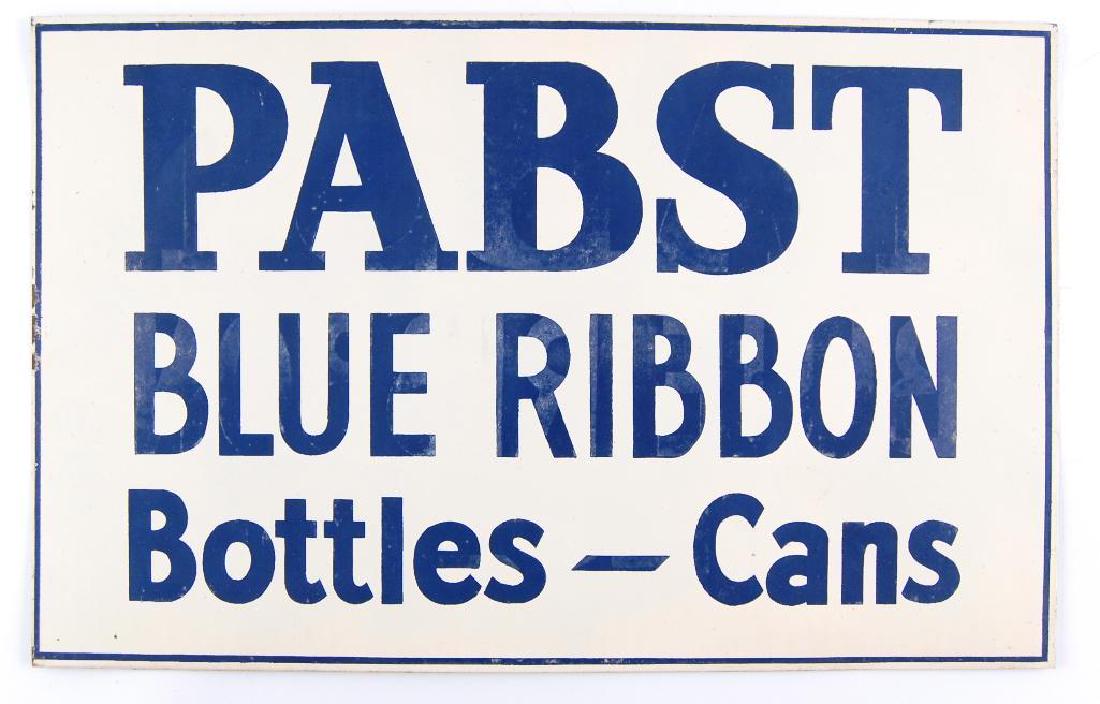 Vintage Pabst Blue Ribbon Advertising Metal Beer Sign (1 of 2)