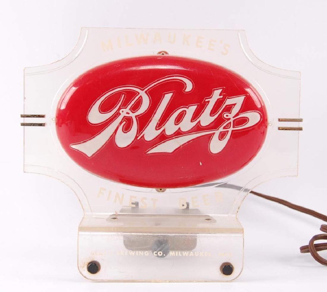 Vintage Blatz Light Up Advertising Cash Register Topper: Working Condition, Circa 1950's, 9"x8"x4 1/2"