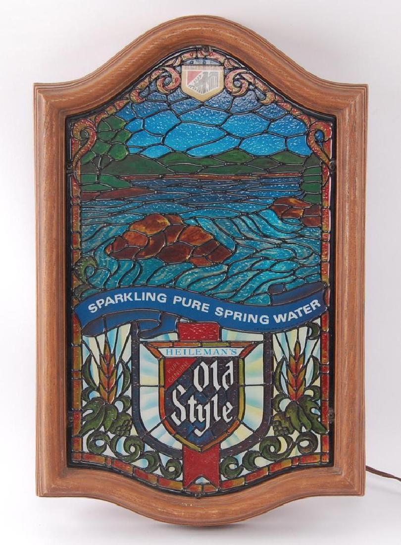 Vintage Heiman's Old Style Light Up Advertising Beer: Working Condition, 13"x19"