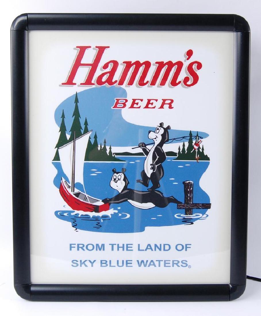 Modern Hamm's Beer Light Up Advertising Beer Sign: This is a Modern Sign (Made in the last 10-20 Years), Working Condition, 18"x22 1/2"