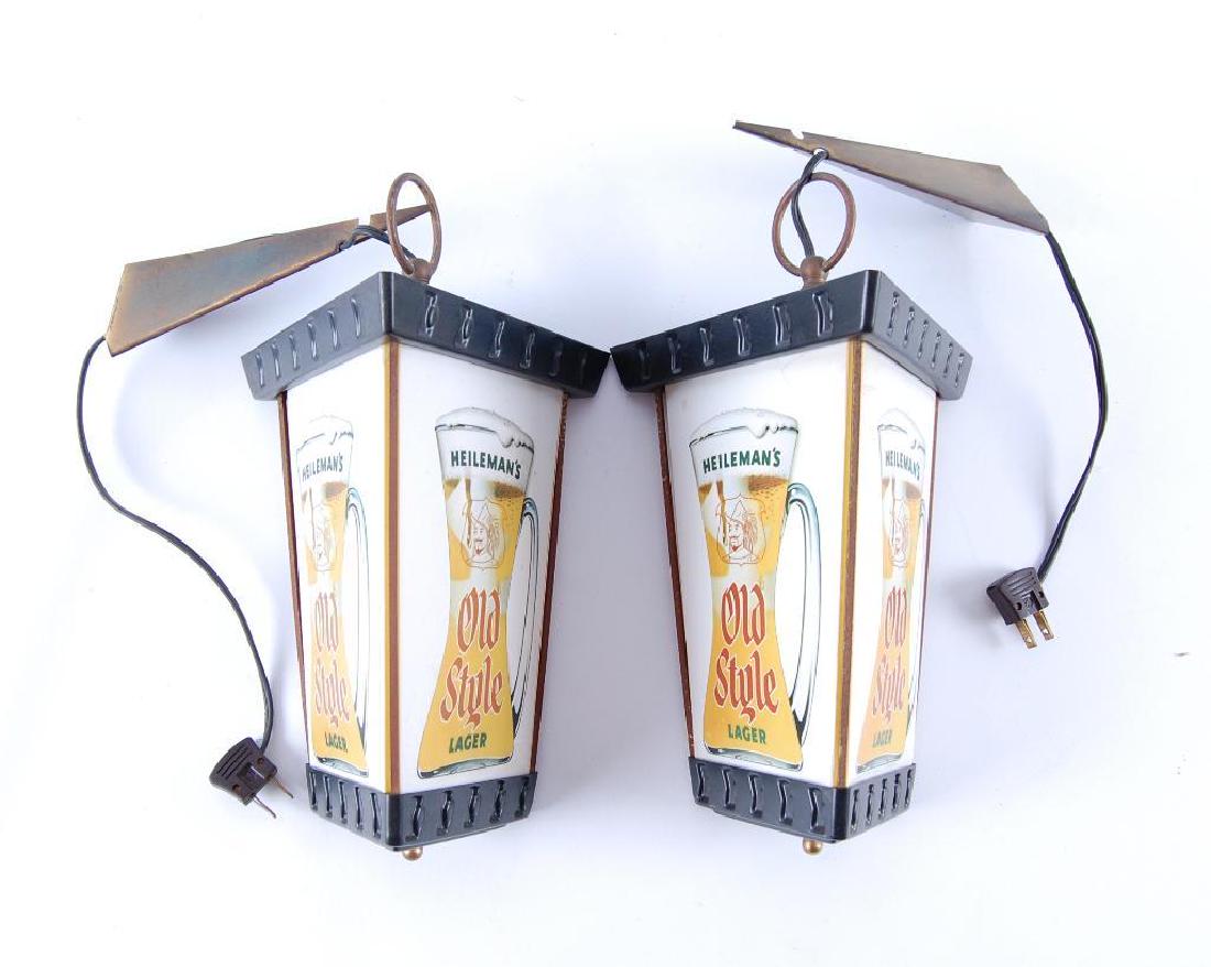 Pair of Vintage Heileman's Old Style Lager Light up (1 of 3)