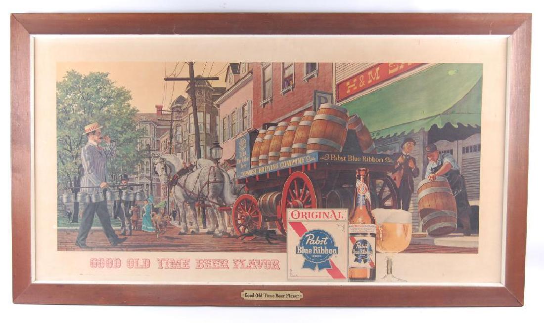 Large Vintage Pabst Blue Ribbon Beer Wagon Advertising (1 of 1)