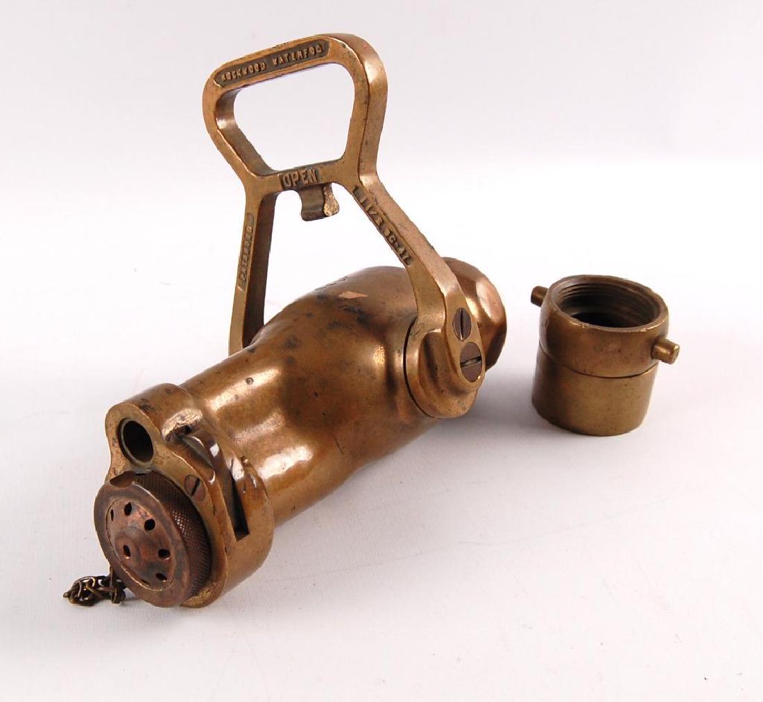 Vintage Brass Rock Wood "Fire Fog: Fire Hose Nozzle (1 of 3)