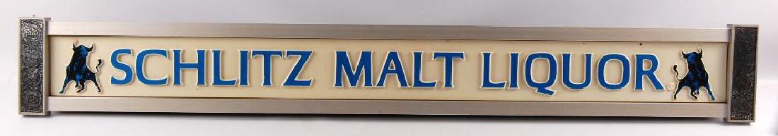 Vintage Schlitz Malt Liquor Light Up Advertising Beer: Working Condition, Front of sign seems a little loose, 54"x7 1/2"