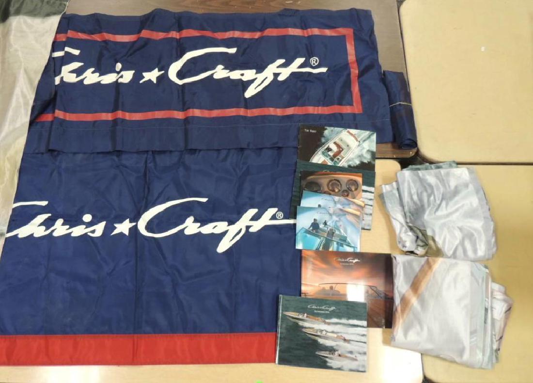 Group of Chris Craft Advertising Flags, Catalogs, and: Larges 88"x85"