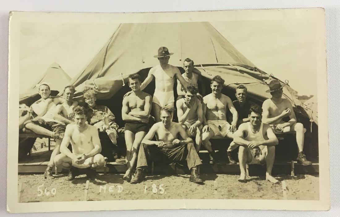 WW1 era RPPC of Soldiers "Showing Off" Risque Postcard (1 of 2)