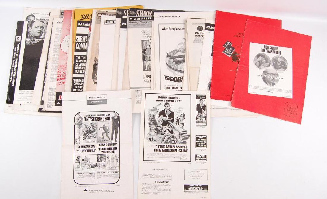 Group of Vintage Movie Theater Press Books: Featuring James Bond, Scorpio, Sean Connory, Roger Moore, and More