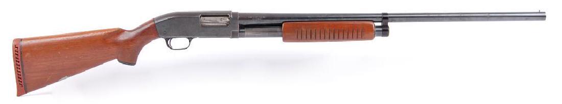 J.C. Higgins Model 20 12GA Pump Action Shotgun: Serial Number NA, 27 1/4 Inch Barrel. Some Surface Rust