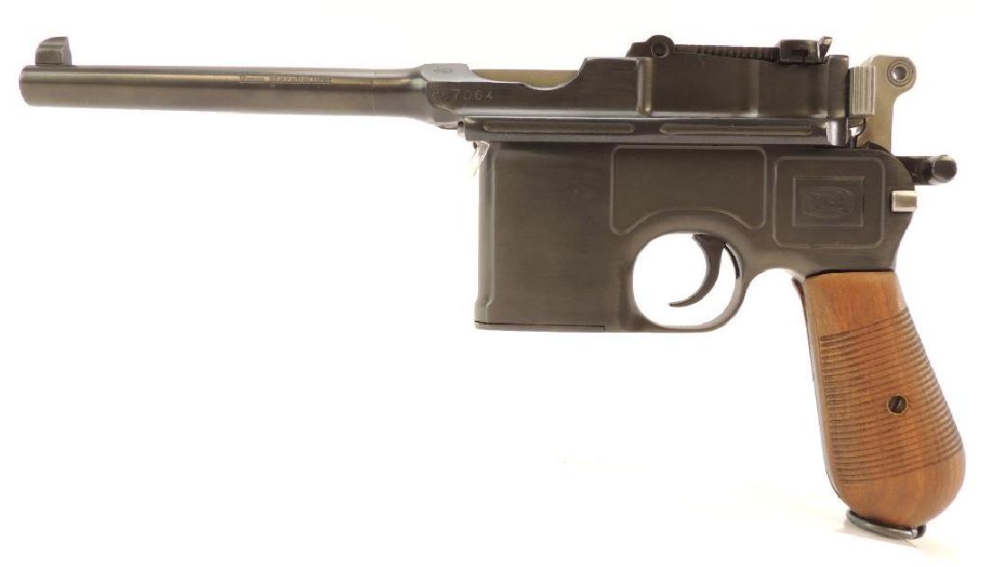 Broom Handle Mauser C96 9mm Parabellum Semi Auto Pistol: 100% condition, an exceptional example which appears unfired. Serial Number 487064