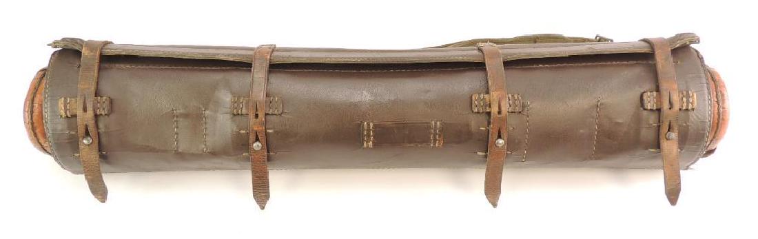 WW2 German Range Finder with Original Leather Case: Marked BRUSCH RATHENOW 20502 EM34* VERGR.11x with various dial and adjustment markings. Post war painted range finder shows light wear/age and comes complete with leather cover and carrying strap. Ran