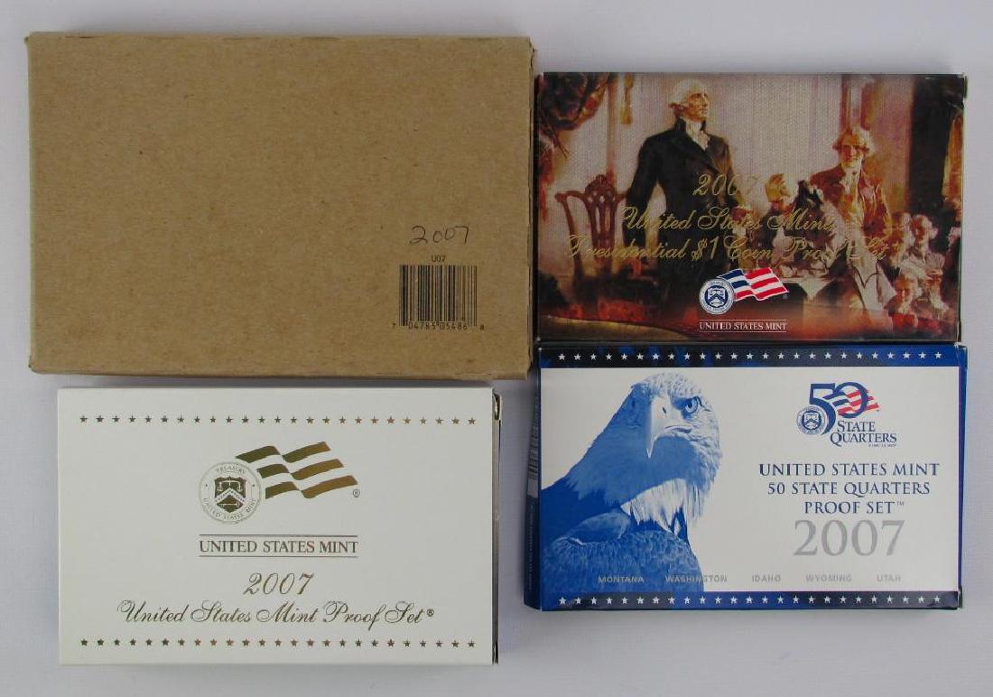 Lot of 4 : 2007 Proof Sets + Uncirculated Coin Sets (1 of 1)