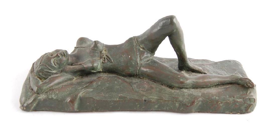 Vintage Ardis Plaster Statue of a Women Laying on the (1 of 3)