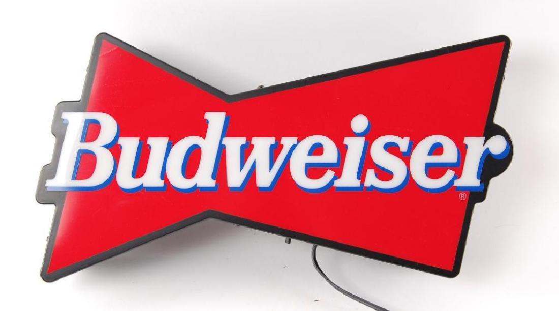 Budweiser Bowtie Light Up Advertising Beer Sign (1 of 2)