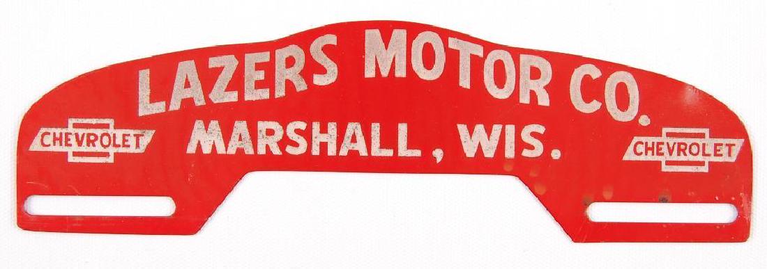 Vintage Lazer Motor Co. Marshall, Wis. Chevrolet: 10 x 3 inches