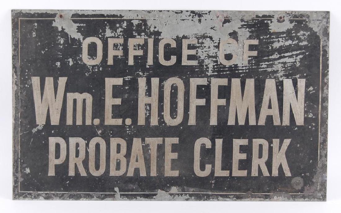 Vintage "Office of Wm. E. Hoffman Probate Clerk" Double: 24 1/4 x 14 1/2 inches