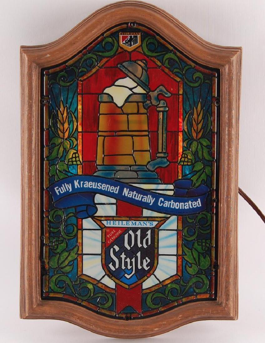 Vintage Heilman's Old Style Light Up Advertising Beer: Working Condition, 12 x 19 inches