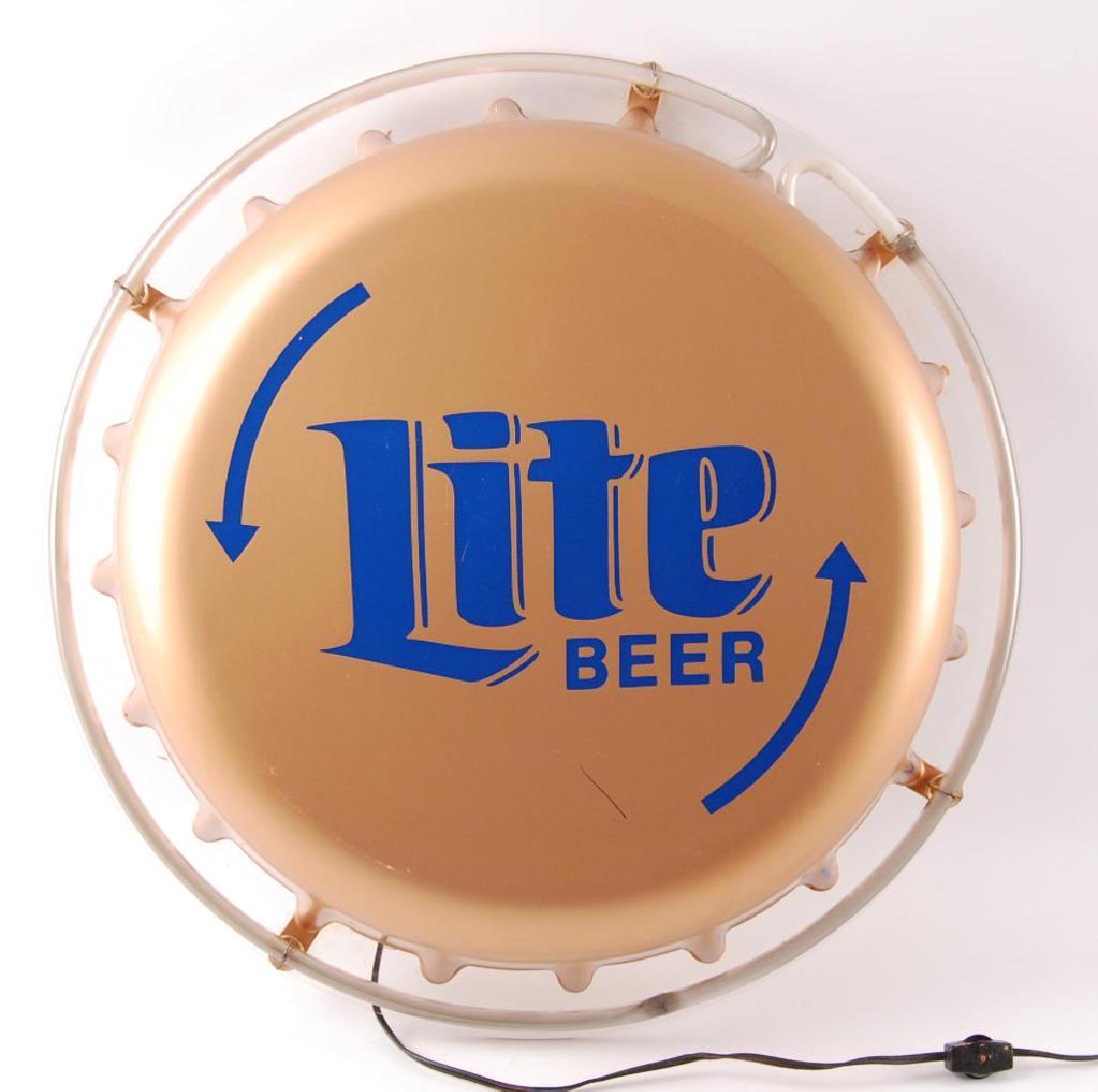 Miller Lite Bottle Cap Light Up Advertising Neon Beer (1 of 2)