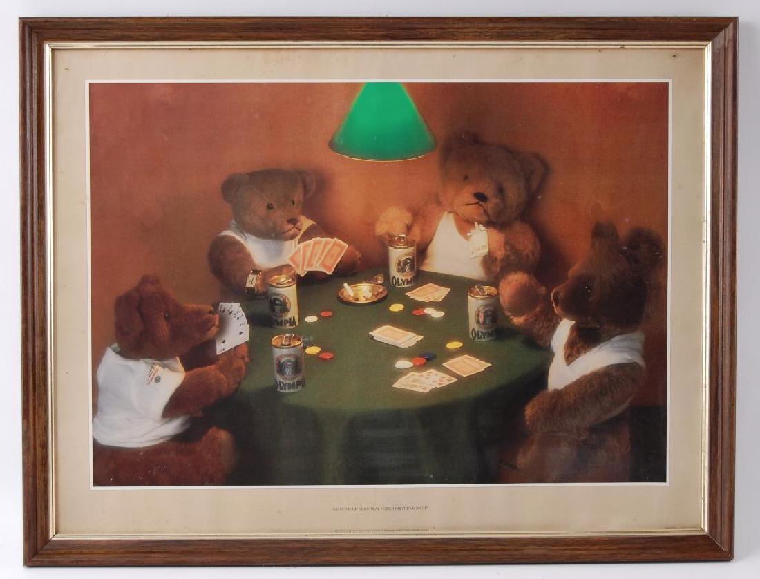 Vintage Olympia Beer "Four Tough Guys Play Poker On: 26 x 20 inches