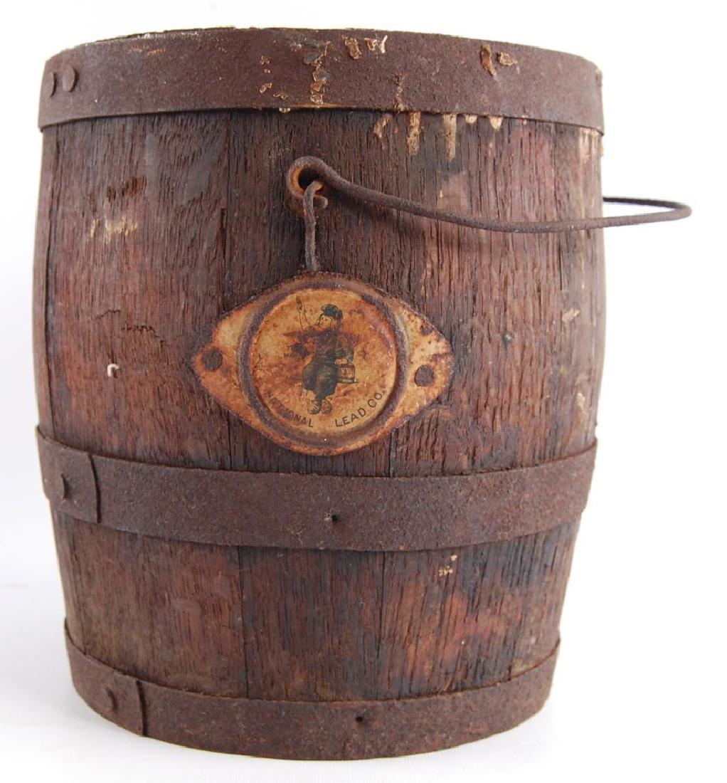 Antique National Lead Co. Advertising Wood Paint Bucket (1 of 3)