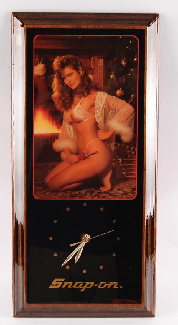 Vintage Snap-On Clock with Christmas Theme and Original: New in Original Box, 10 1/2 x 23 inches
