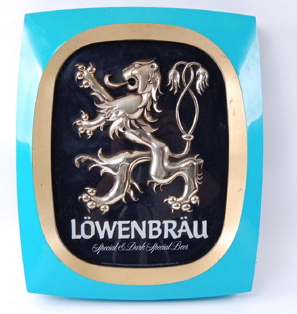 Vintage Lowenbrau Light Up Advertising Beer Sign: Working Condition, "Special & Dark Special Beer", 15 1/2"x19"