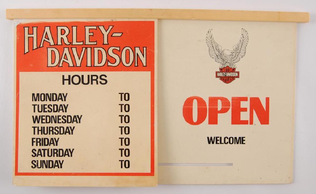 Vintage Harley Davidson Double Sided Open and Closed (1 of 3)
