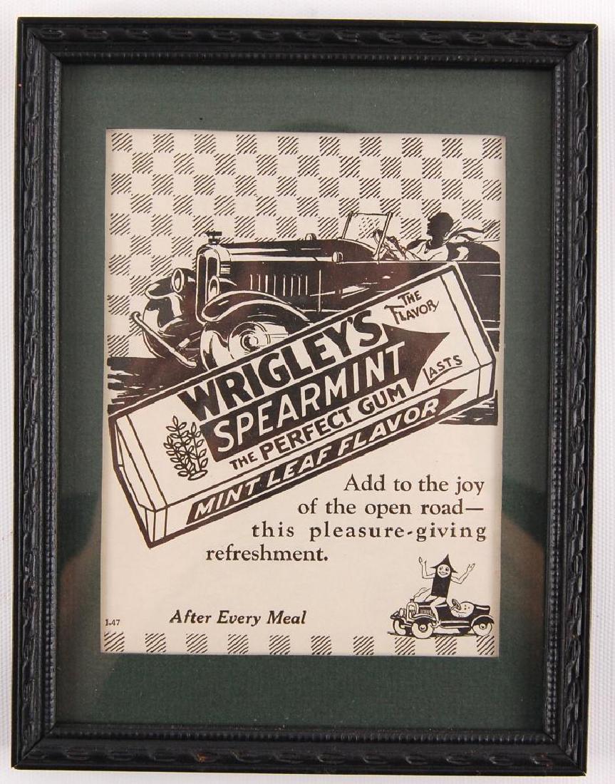 Vintage Wrigley's Spearmint Gum Framed Advertisement (1 of 1)