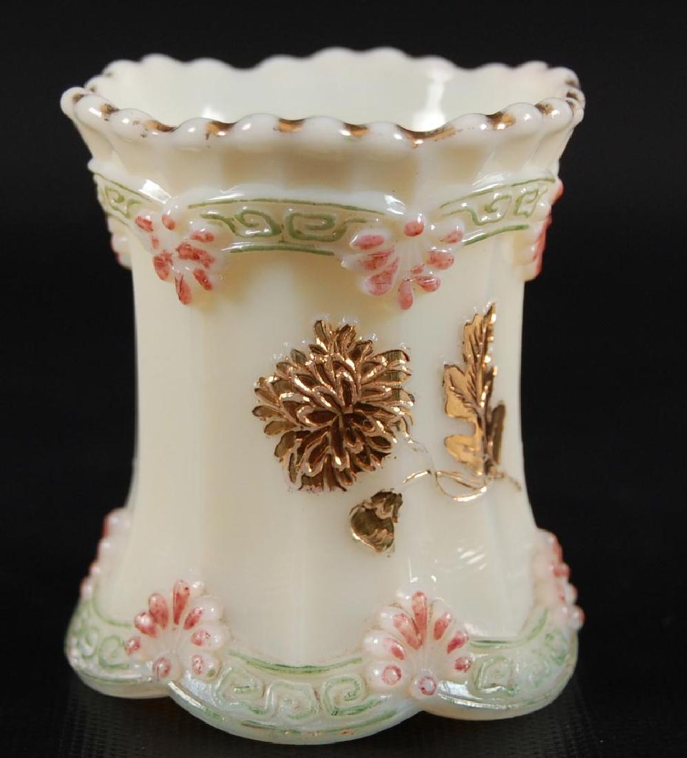 Antique Northwoods Custard Glass Toothpick Holder with (1 of 3)
