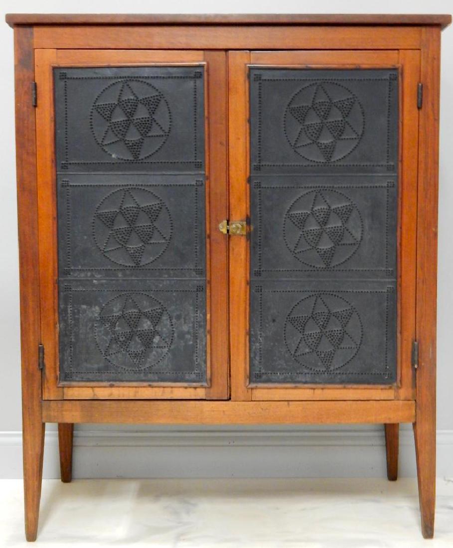Antique Walnut Pie Safe with Star Pattern Tin Panels (1 of 6)