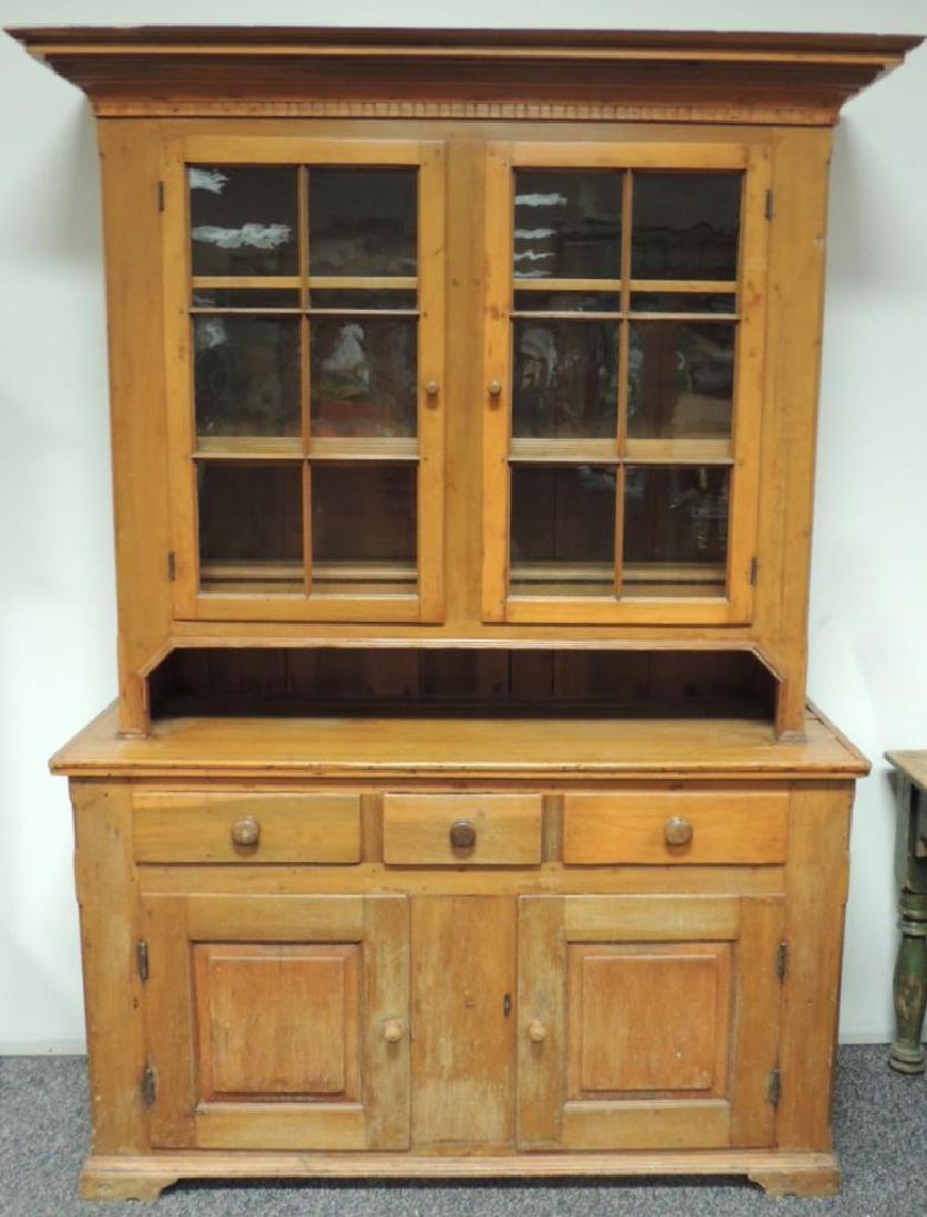 Antique Pine Kitchen Cabinet (1 of 3)