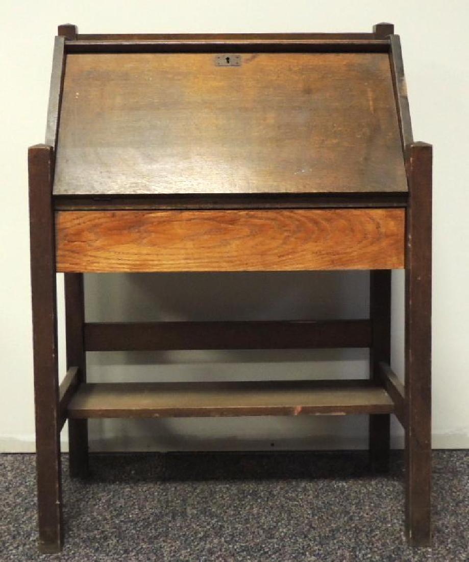Antique Oak Secretary with Key (1 of 4)