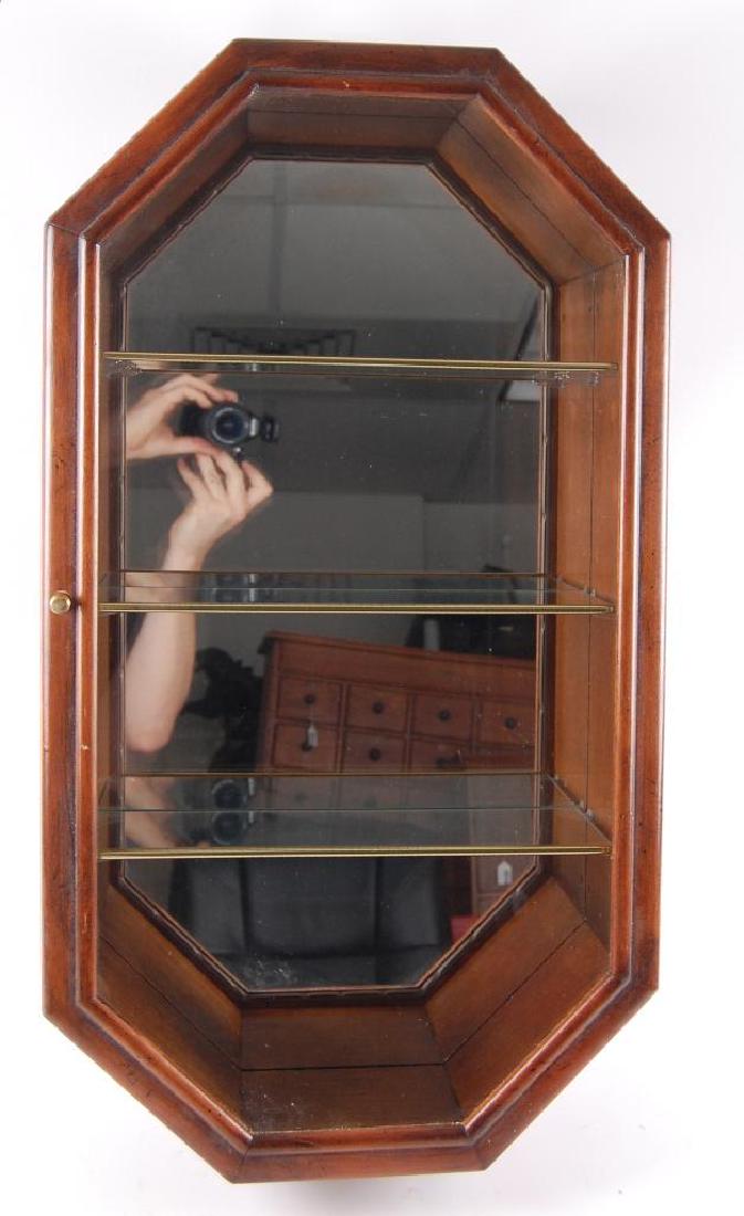 Pair of Vintage Wall Mount Fruitwood Showcases (1 of 2)