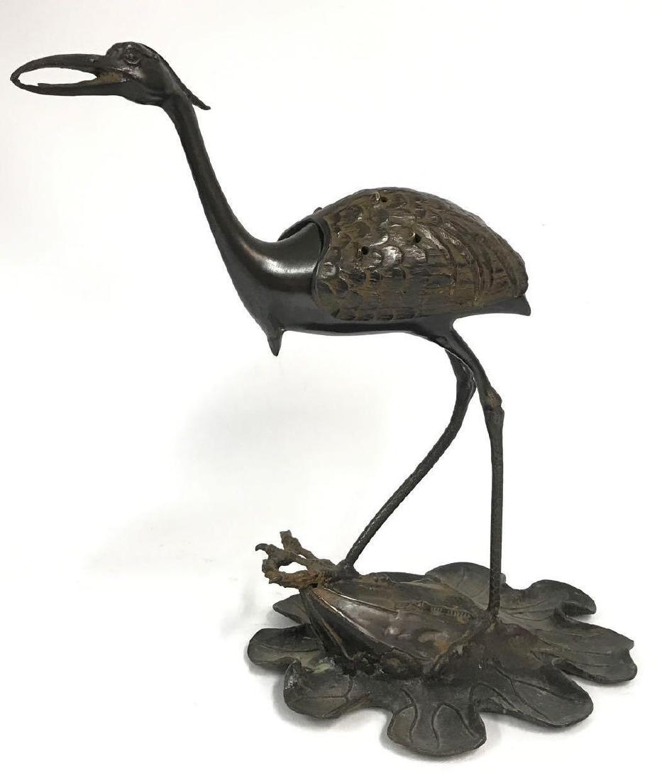 Antique Bronze Heron Statue (1 of 5)