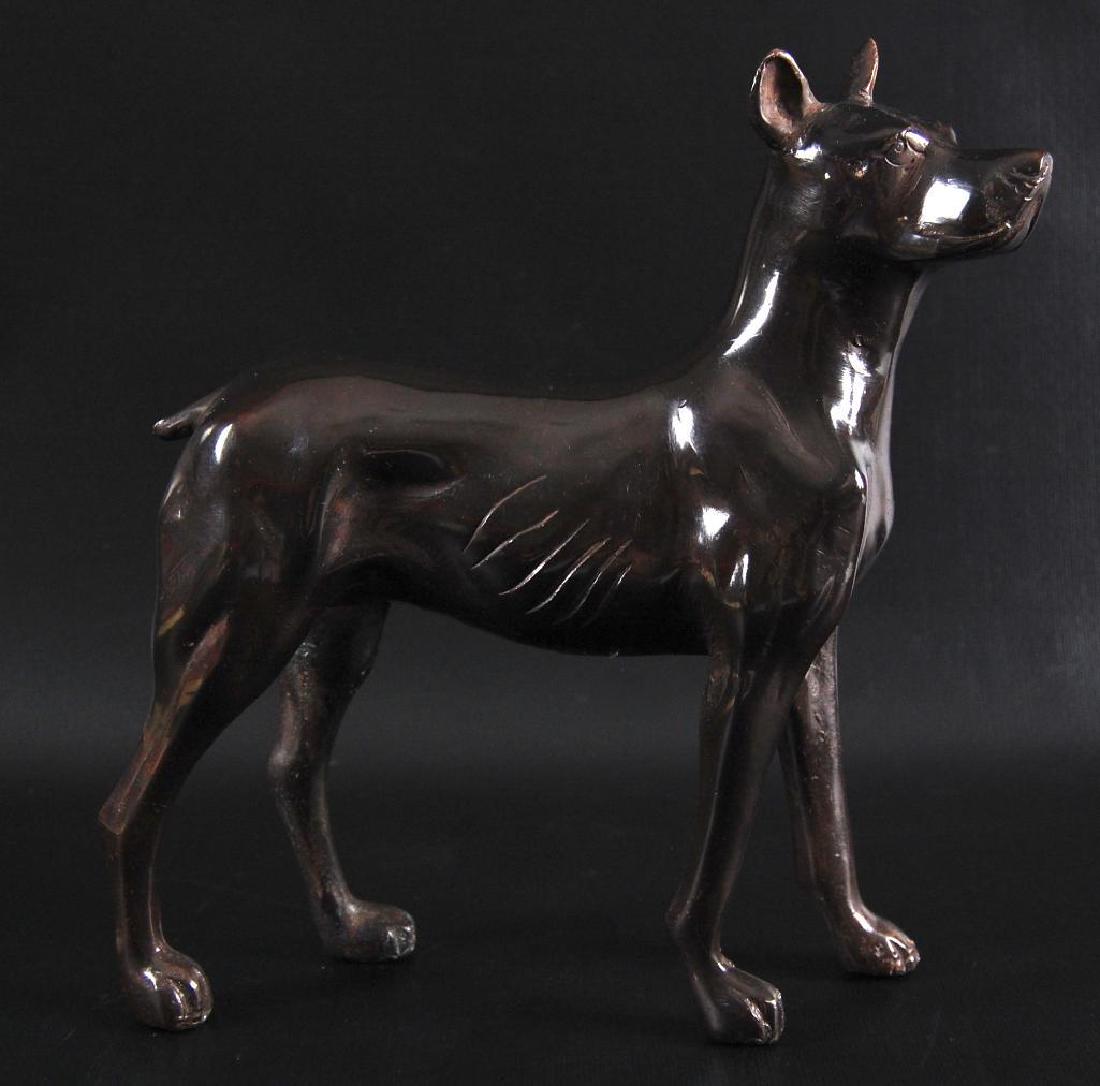 Vintage Bronze Great Dane Statue (1 of 3)