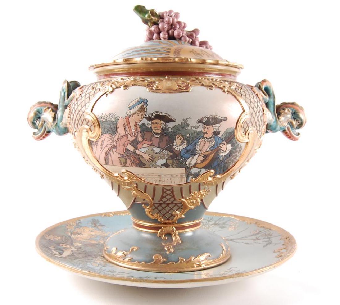 Antique Ornate Villeroy & Boch Mettlach Tureen with (1 of 13)