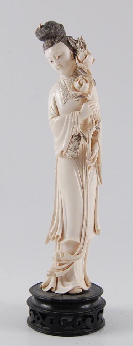 Antique Hand Carved Oriental Lady Statue (1 of 3)