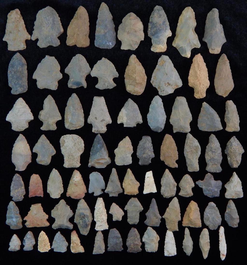 Collection of 72 Native American Stone Artifacts (1 of 1)