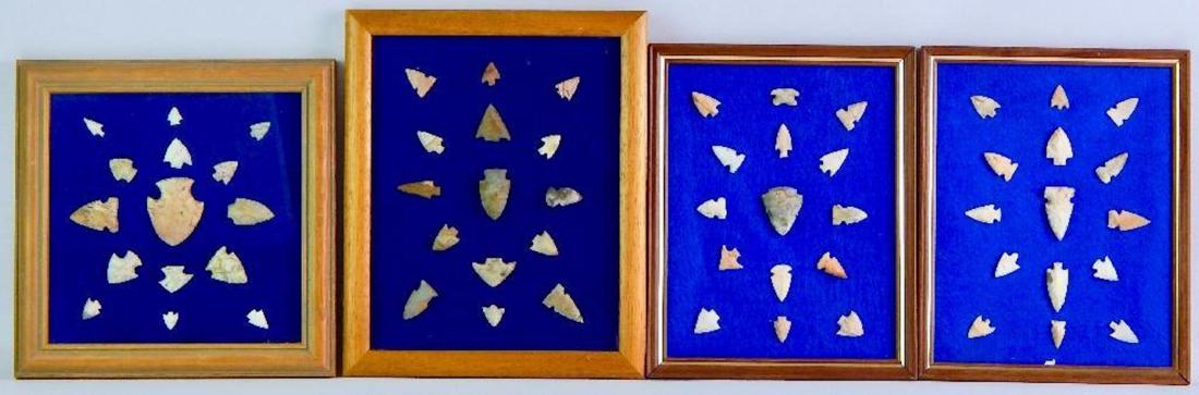Lot of 4: Framed Arrowhead Displays (1 of 5)