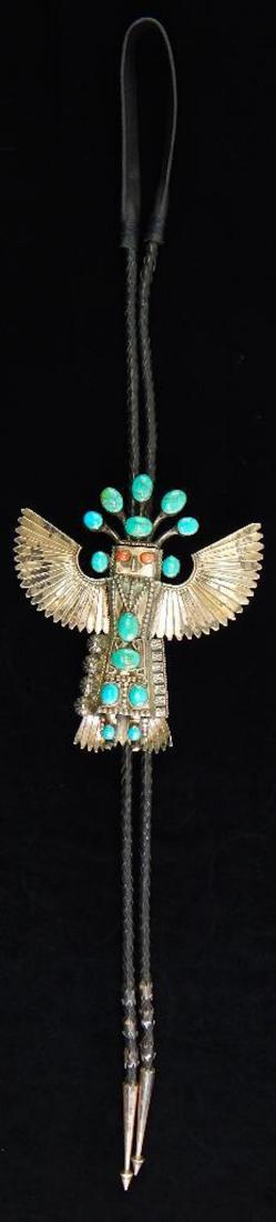 Jerry Roan Navajo Sterling Silver Kachina Eagle Bolo (1 of 3)