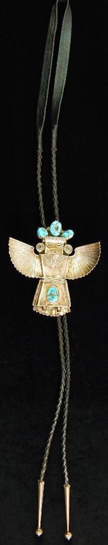 Sterling Silver & Turquoise Kachina Bolo Tie (1 of 2)